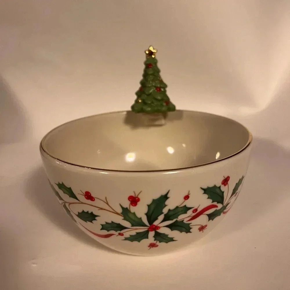 NEW Lenox Holiday Tree Figural Ceramic Candy Dish Bowl 5.5"